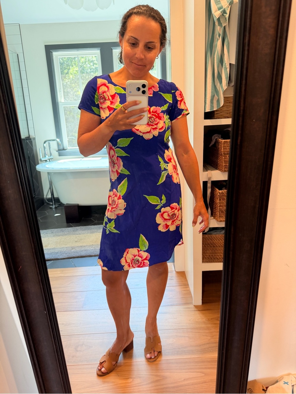 Yumi Kim Royal Blue Floral Scoop-Neck Tunic